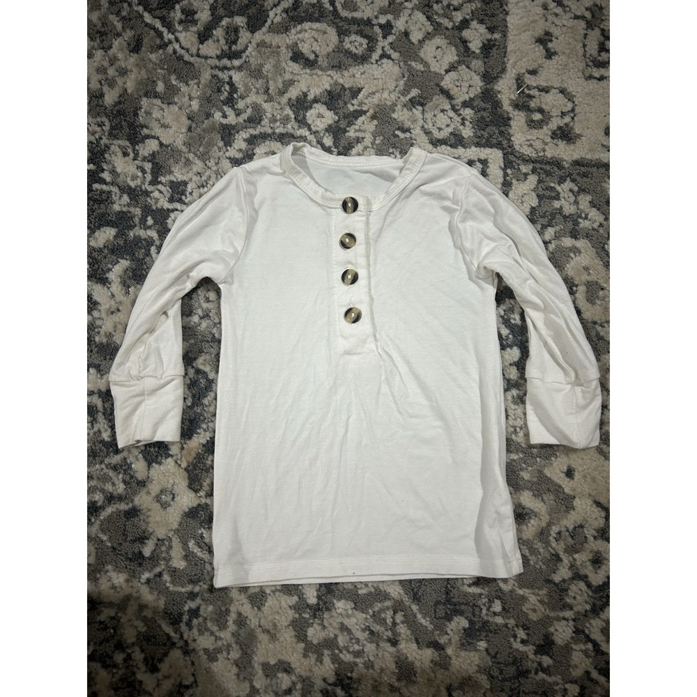 Lou Lou and Company Bamboo White Long sleeve Shirt Size 6-12 Months